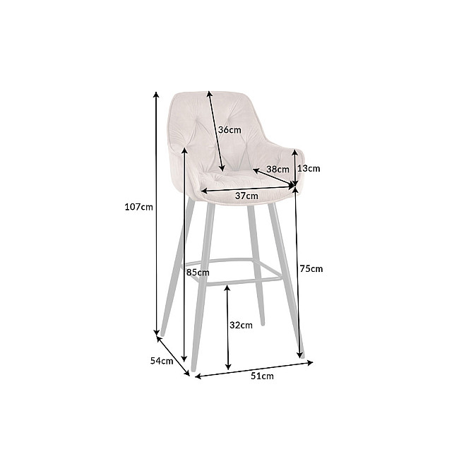 Barová stolička 41958 Milano Zamat Champange