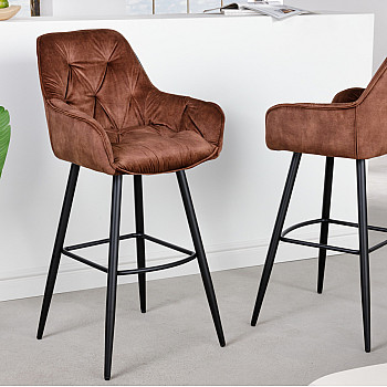 Barová stolička 41962 Milano Zamat Hnedá