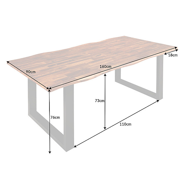 Jedálenský stôl 42050 160x90cm Masív drevo Acacia
