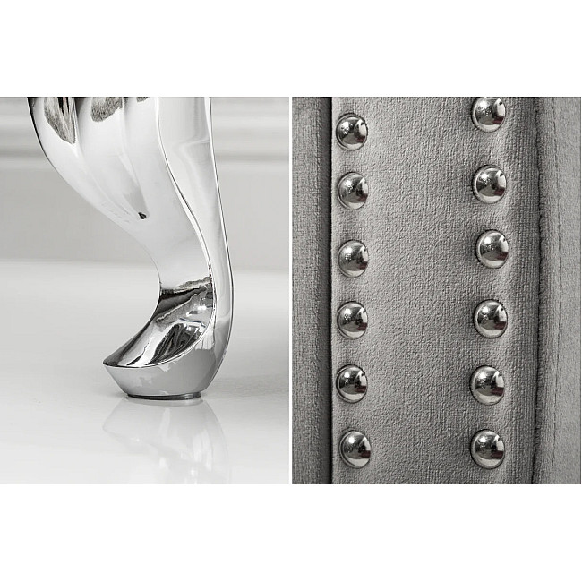 Nočný stolík 39357 Zamat Strieborno šedý