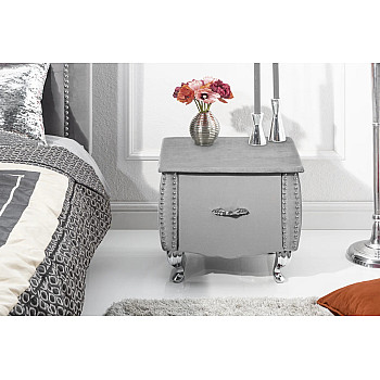 Nočný stolík 39357 Zamat Strieborno šedý