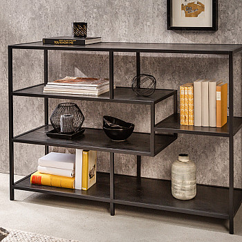 Knižnica/Regál 42019 115cm Slim Line  Čierny jaseň