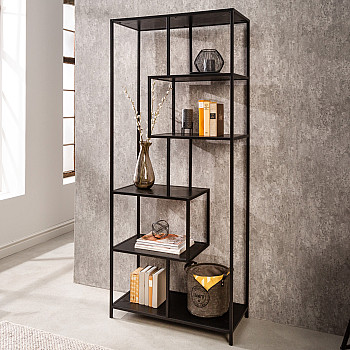 Knižnica/Regál 42021 77cm Slim Line  Čierny jaseň