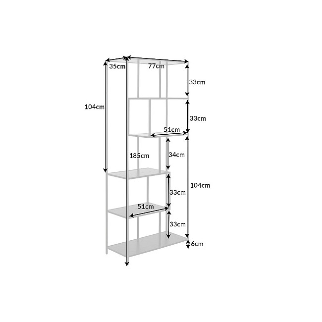 Knižnica/Regál 42022 77cm Slim Line Divoký Dub