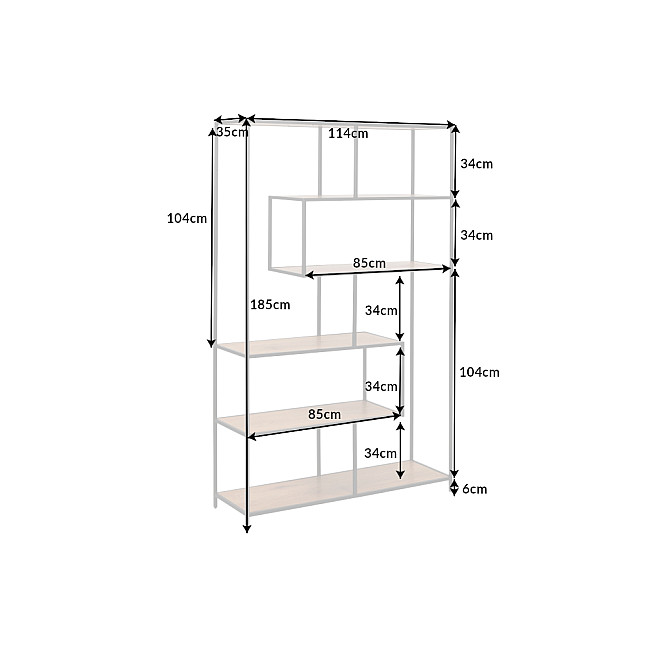 Knižnica/Regál 42024 115cm Slim Line Divoký Dub Knižnica/Regál 42024 115cm Slim Line Divoký Dub