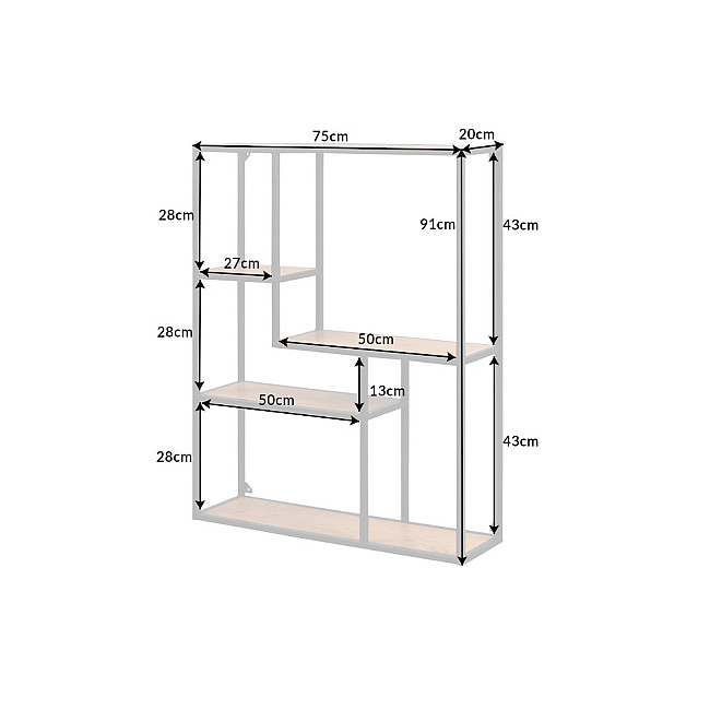 Knižnica/Regál 42030 75cm Slim Line Divoký Dub