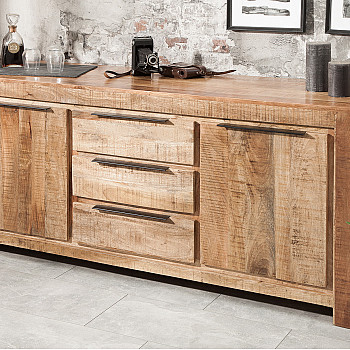 Komoda 38930 175cm Drevo Mango Industrial look - PRODUKT JE SKLADOM U NÁS - 1Ks