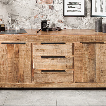 Komoda 38930 175cm Drevo Mango Industrial look - PRODUKT JE SKLADOM U NÁS - 1Ks