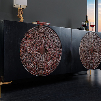 Komoda 41121 160cm Mandala Drevo Mango - PRODUKT JE SKLADOM U NÁS - 1Ks