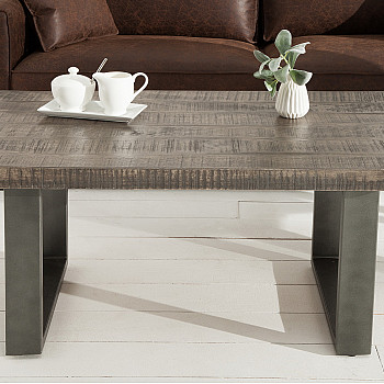 Konferenčný stôl 38661 100x60cm Drevo Mango šedý