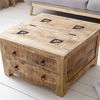 Konferenčný stôl 39580 70x70cm Drevo Mango