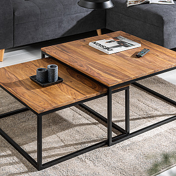 Konferenčný stôl 40001 75x75cm 2-Set Drevo Palisander - PRODUKT JE SKLADOM U NÁS - 1Ks