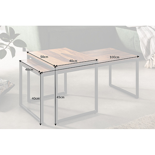 Konferenčný stôl 41069 100x40cm 2-set Drevo Palisander