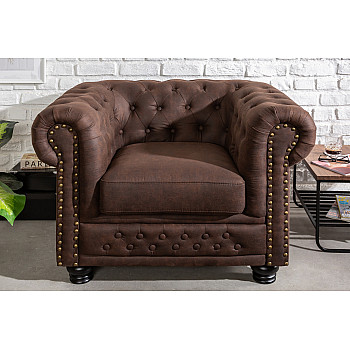 Kreslo 40654 Chesterfield Vintage Hnedá
