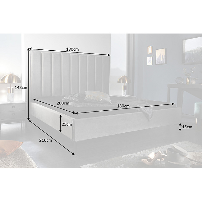 Posteľ 40559 180x200cm Cosmopolite Zamat Strieborno šedá