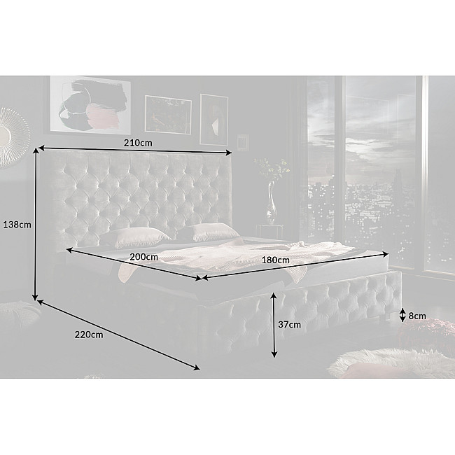 Posteľ 41076 180x200cm Zamat Olivovo šedá