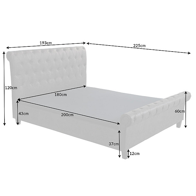 Posteľ 41413 180x200cm Kensington Microfaser Tmavošedá