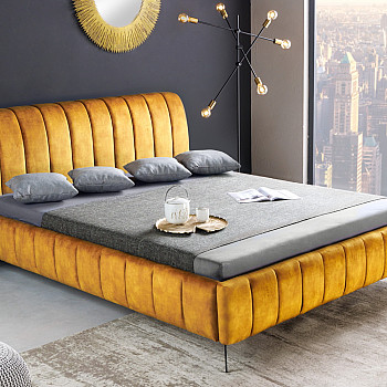 Posteľ 41440 180x200cm Amsterdam Zamat Žltá