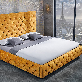 Posteľ 41642 160x200cm Zamat Žltá
