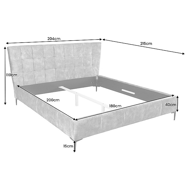 Posteľ 41667 180x200cm Boutique Zamat Žltá