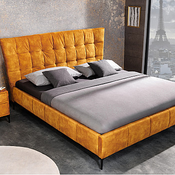 Posteľ 41667 180x200cm Boutique Zamat Žltá