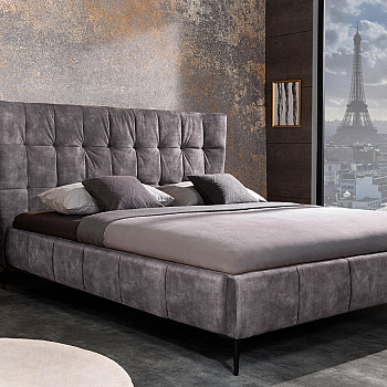 Posteľ 41669 160x200cm Boutique Zamat Tmavošedá