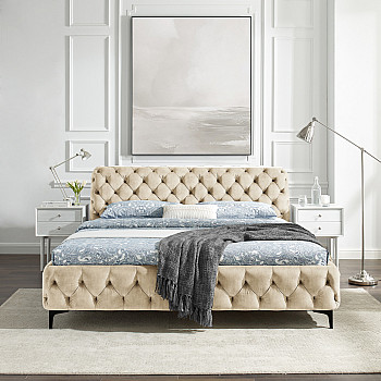 Posteľ 43256 180x200cm Modern Barock Zamat Champagner Posteľ 43256 180x200cm Modern Barock Zamat Champagner