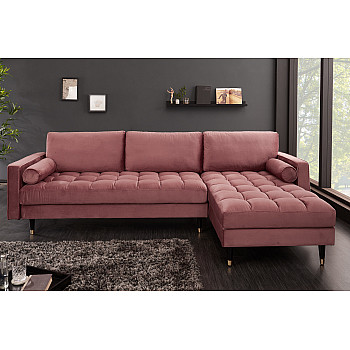 Rohová sedacia súprava 40276 Cozy - Zamat starorúžová