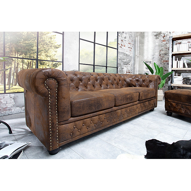 Sedacia súprava 17382 Chesterfield 3-sedenie Antik hnedá