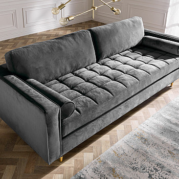 Sedacia súprava 39846 220cm Cozy - Zamat Šedá