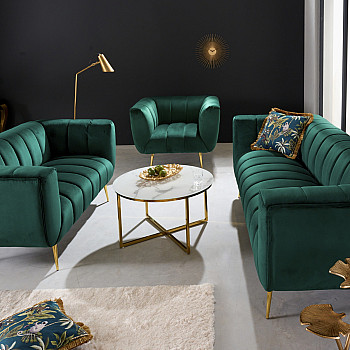 Sedacia súprava 41247 165cm Noblesse Zamat Smaragdovozelená