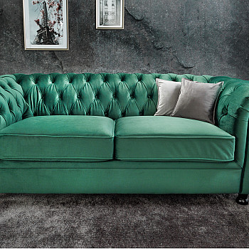 Sedacia súprava 43116 Windsor 3-sedenie Zamat Zelená