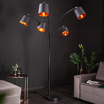 Stojaca lampa 40036 Levels 202cm Čierna - Zlatá