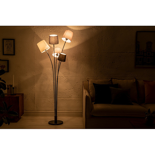 Stojaca lampa 40745 Levels 176cm Čierna, Šedá, Biela Stojaca lampa 40745 Levels 176cm Čierna, Šedá, Biela