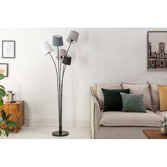 Stojaca lampa 40745 Levels 176cm Čierna, Šedá, Biela Stojaca lampa 40745 Levels 176cm Čierna, Šedá, Biela