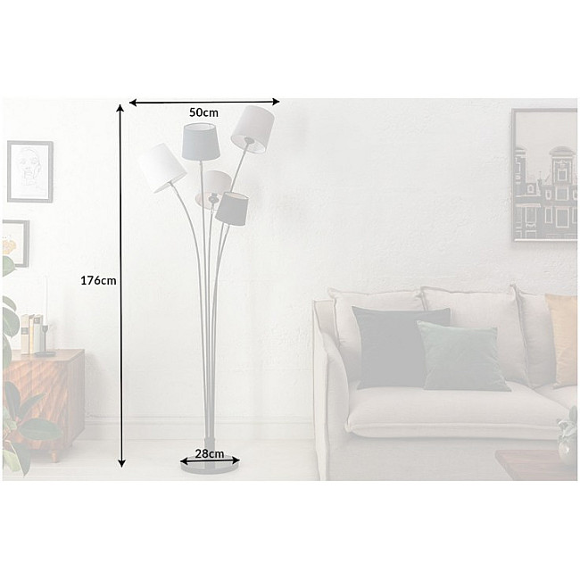 Stojaca lampa 40745 Levels 176cm Čierna, Šedá, Biela Stojaca lampa 40745 Levels 176cm Čierna, Šedá, Biela