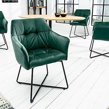 Stolička 41661 Loft Zamat Zelená