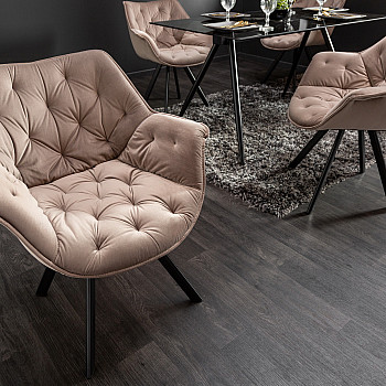 Stolička 39177 Zamat - Champagne - PRODUKT JE SKLADOM U NÁS - 8Ks