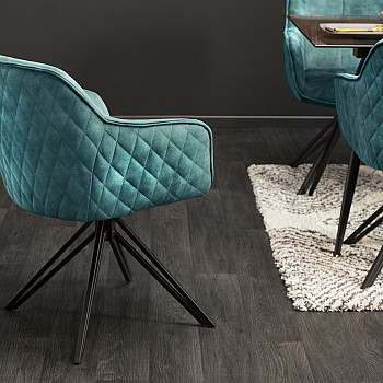 Stolička 40999 Zamat Petrol - otočná - PRODUKT JE SKLADOM U NÁS - 4Ks