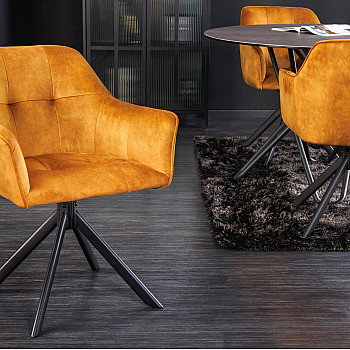 Stolička 42392 Loft Zamat Žltá