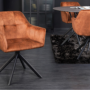 Stolička 42394 Loft Zamat Medenohnedá