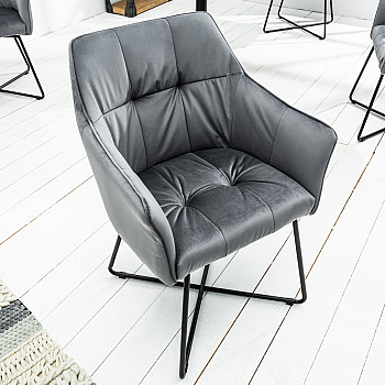 Stolička 42472 Loft Zamat Striebornošedá