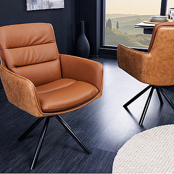 Stolička 43636 George Kožená Cognac