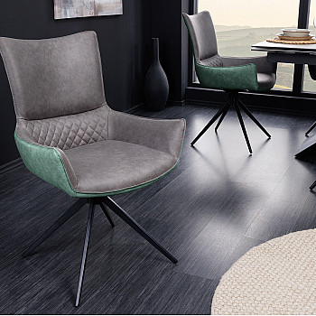 Stolička 43719 Alpine Mikrofaser Šedá + Zelená