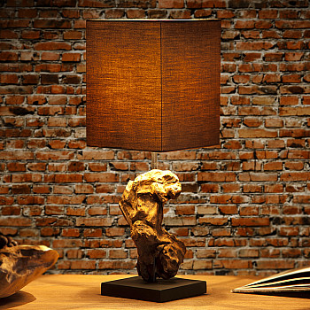 Stolová lampa 19479 Masív drevo - Hnedá