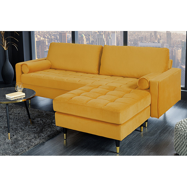 Taburetka 41302 Cozy Zamat Žltá