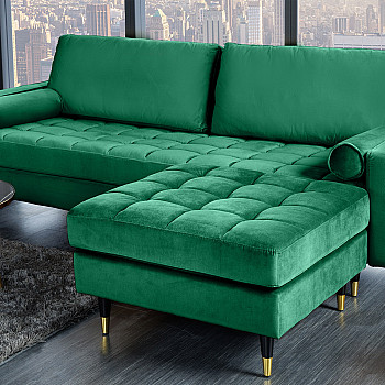 Taburetka 43133 Cozy Zamat Smaragdovozelená