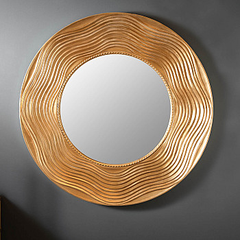 Zrkadlo 40697 Ø100cm gold