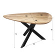 Jedálenský stôl 29-65 135x135cm Triangle Masív drevo Acacia Jedálenský stôl 29-65 135x135cm Triangle Masív drevo Acacia