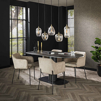 Jedálenský stôl 45-45 Ovál 180x90cm Ceramic Natural Black Jedálenský stôl 45-45 Ovál 180x90cm Ceramic Natural Black